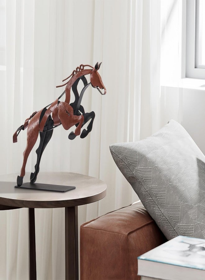 SunBlogs Art Horse Statue, Unique Metal Art Handmade Sculpture for Home Decor, Rustic Decor, Gifts for Horse Lovers (Brown) - Image 5